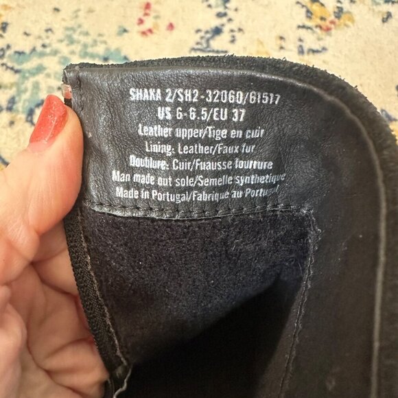 Taos Shaka Leather Ankle Heel Bootie Black Womens Size 37 US 6 6.5 Boho Zipper - Picture 10 of 11